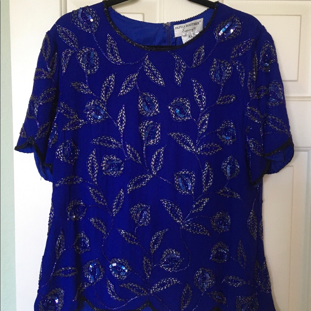 Papel boutique silk beaded evening wear